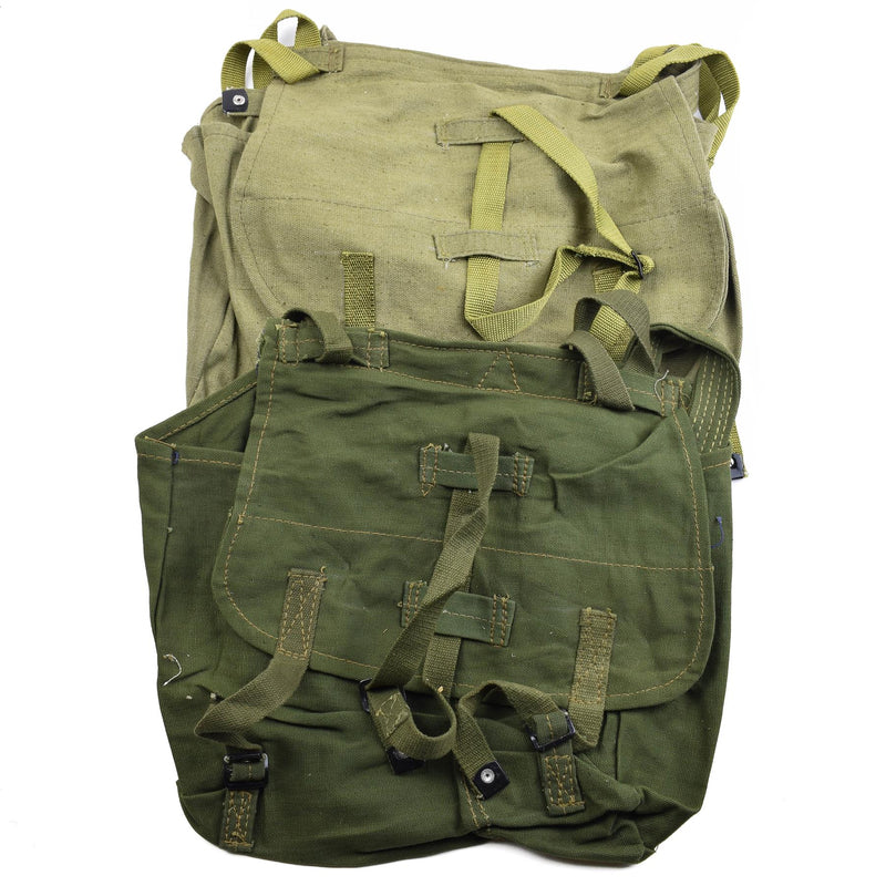 Bolsa de pan de ejército rumano genuino excedente militar lienzo de oliva havversack od nuevo
