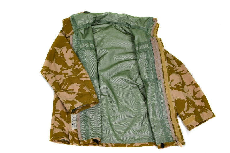 Genú de la chaqueta de combate del ejército británico CAMO DESERT MVP GORETEX RAVER IMPRESIÓN NUEVO