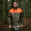 Chaqueta impermeable de protección civil suiza original abrigo largo verde oliva
