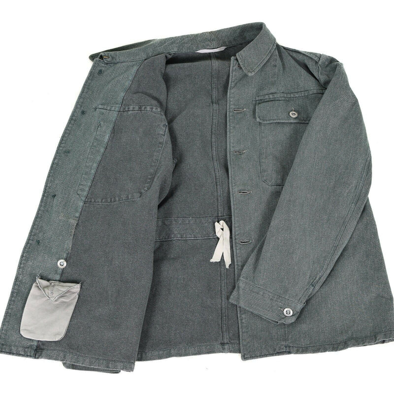 Jaqueta de trabajo del ejército suizo genuino chaqueta militar de mezclilla gris vintage excedente