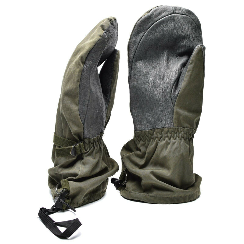 Genuino ejército austriaco oliva OD Goretex Mittens Guantes de combate impermeable militar