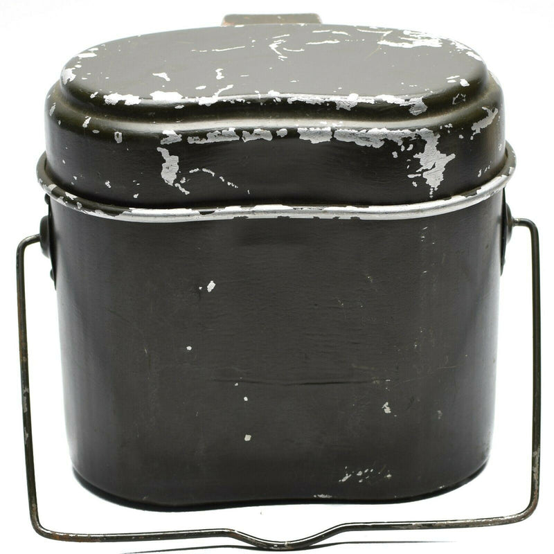Kit de desorden del ejército rumano genuino. Bote de bolos militar de aluminio