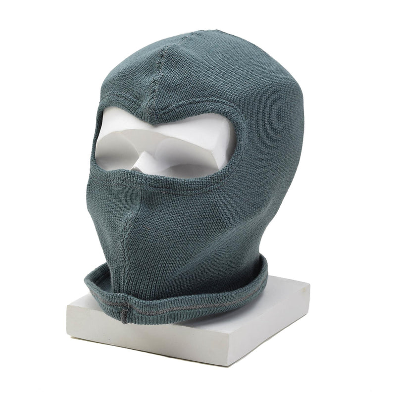 Lana militar suiza original Balaclava Ligera ligera Cálida Invierno Masilla elástica Gris