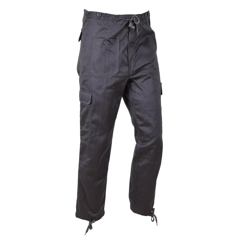 Pantalones de trabajo grises del ejército genuino Danés M71 Pantalones de cintura ajustable NUEVO NUEVO