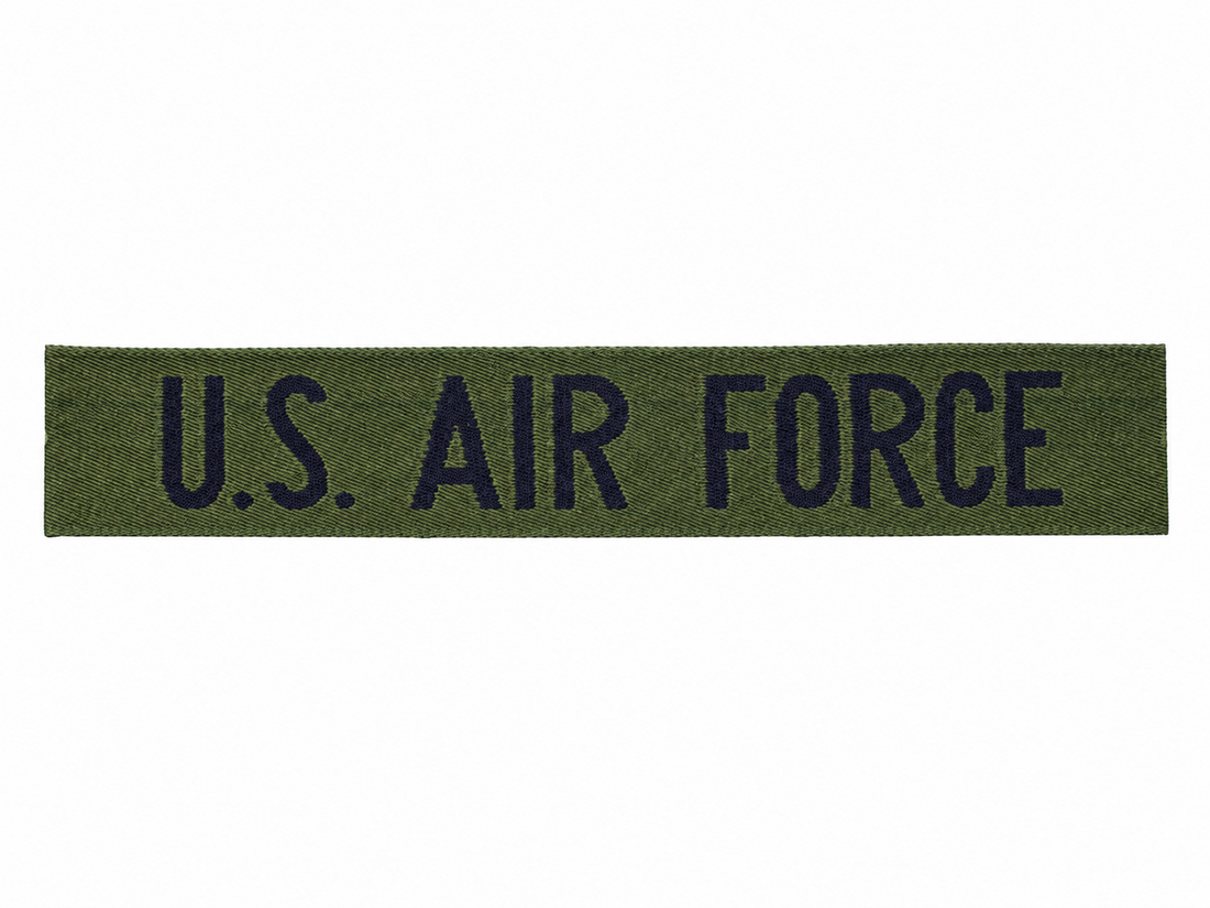 Parche original de cinta para el pecho de la Fuerza Aérea Militar de EE. UU., Insignia del excedente del ejército