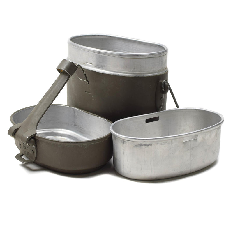 Kit de desorden militar militar austriaco original de aluminio senderismo para acampar utensilios de cocina para acampar