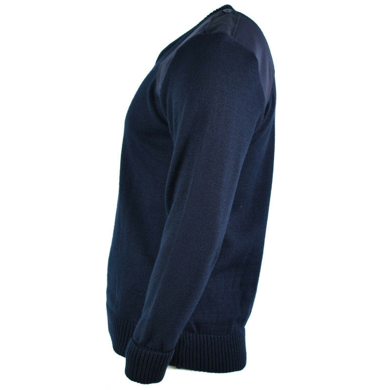 Jumper del jersey de la policía del ejército británico original suéter de cuello en V de cuello en V