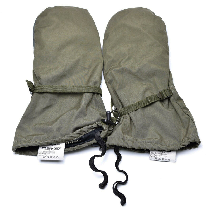 Genuino ejército austriaco oliva OD Goretex Mittens Guantes de combate impermeable militar