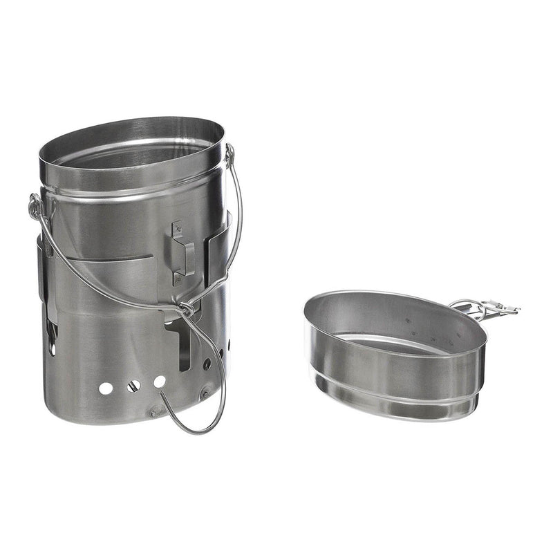 MFH Ejército sueco Trangia Mess Kit Repro M40 Acero inoxidable 1.5L Campos de campamento