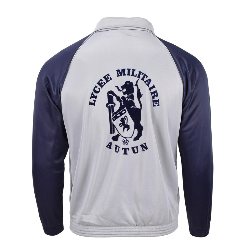 Gerenina de la escuela militar francesa sudadera chaqueta deportiva corriendo caminata gris azul