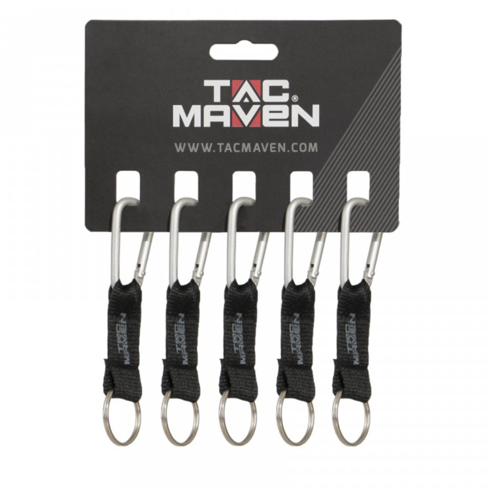 Clips de mosquetón de aluminio tácticos de 5 mm, paquete de 5 llaveros para acampar al aire libre Pentagon