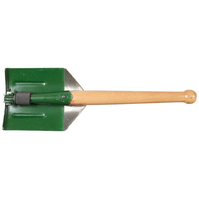 Palabra plegable del ejército rumano original mango de madera verde excedente militar nuevo
