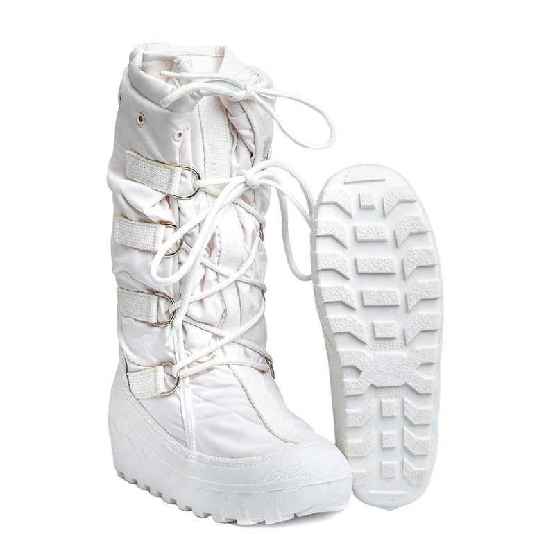 Genuinas botas militares italianas de nieve calentando la retención de calor de la parte superior blanca nueva