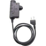 Earmor M51-MID PTT Adaptador Midland Radio Auriculares con cable Equipo táctico Negro