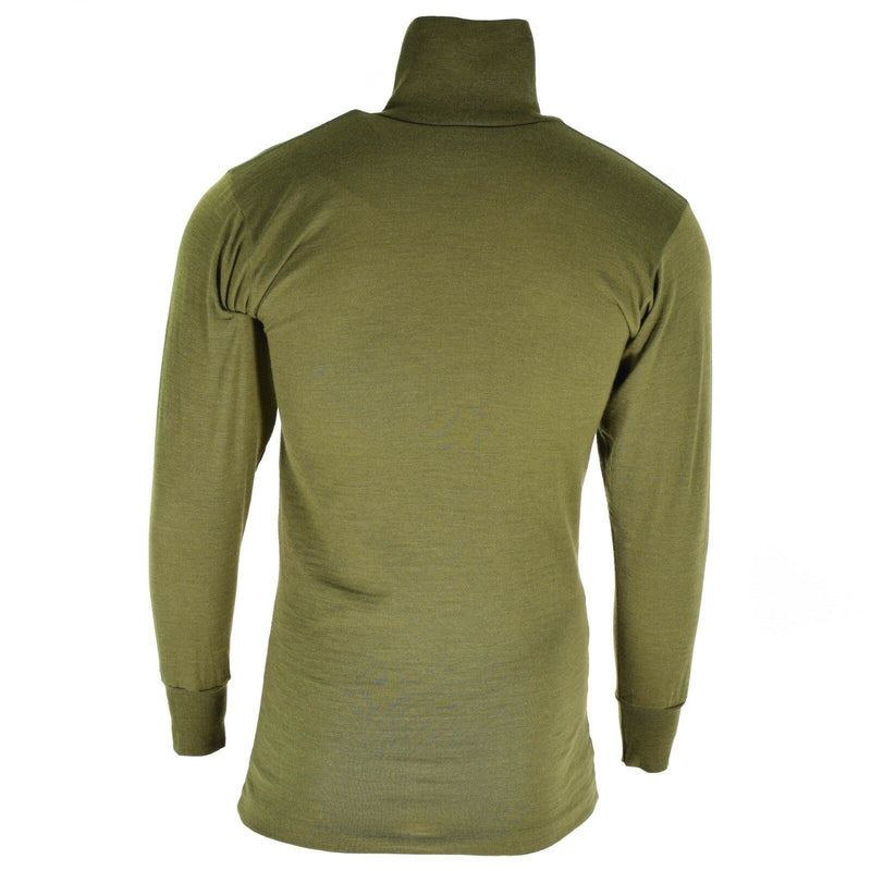 Camisa tricot de ejército italiano original cremallera F1 Green térmico OD Nuevo