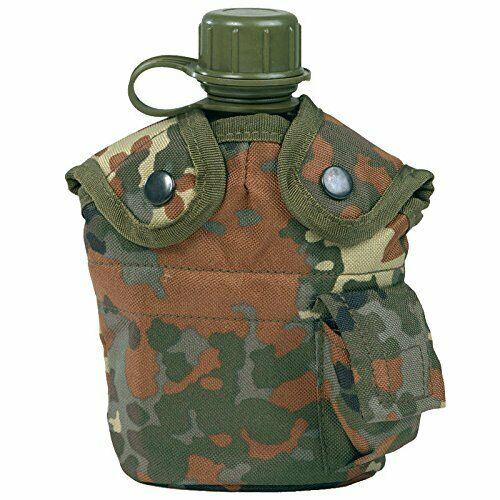Botella de agua de cantina M1 de estilo del ejército de EE. UU. Con taza de cubierta y clips de Alice Militares de los Estados Unidos