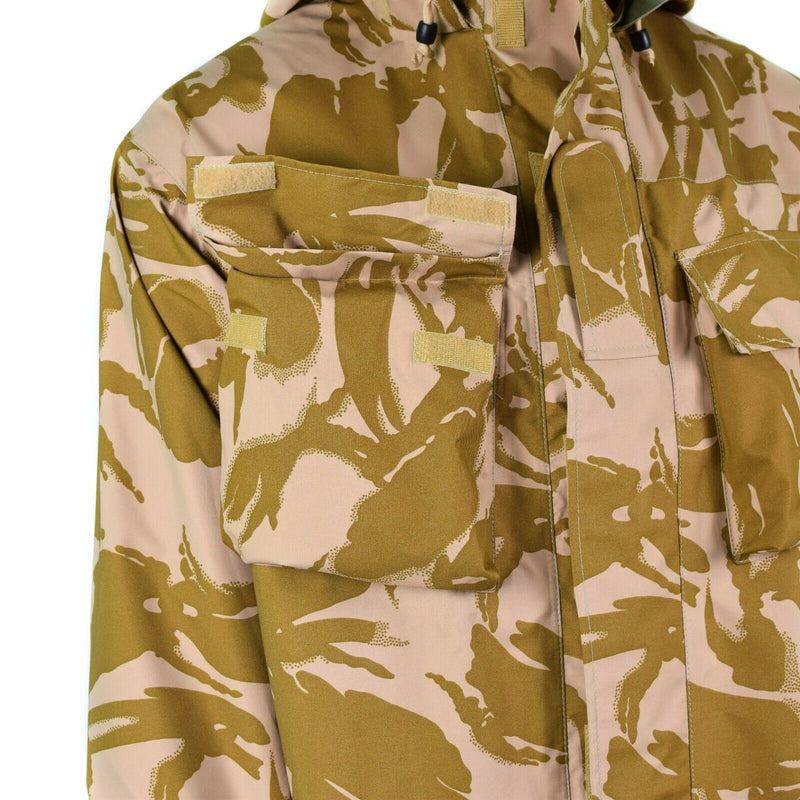Genú de la chaqueta de combate del ejército británico CAMO DESERT MVP GORETEX RAVER IMPRESIÓN NUEVO