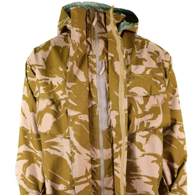 Genú de la chaqueta de combate del ejército británico CAMO DESERT MVP GORETEX RAVER IMPRESIÓN NUEVO
