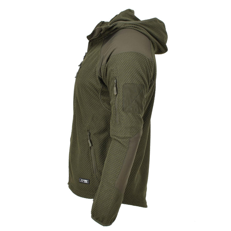 BLOCHL Brand Militar Military Fleece Chaqueta termal con capucha Oliva reforzada nueva