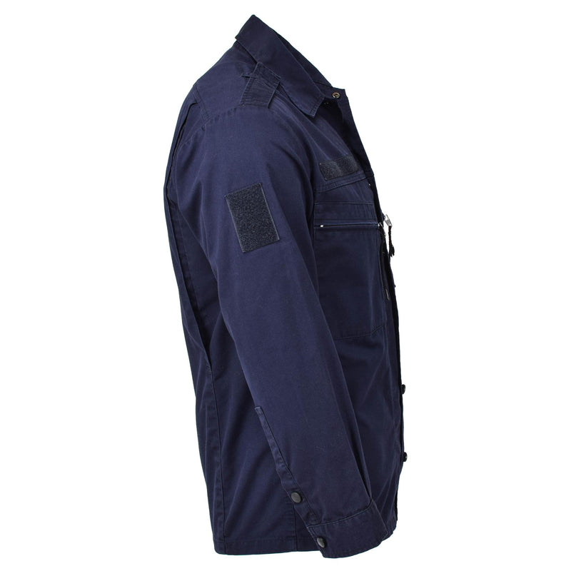 Camisa militar de manga larga uniforme de manga larga uniforme azul de la chaqueta del ejército holandés