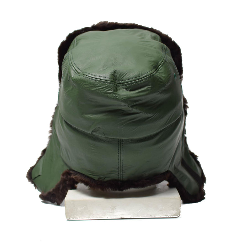 Policía alemana original sombrero de invierno cálido clima frío Fur falso Ushanka Insignia nueva