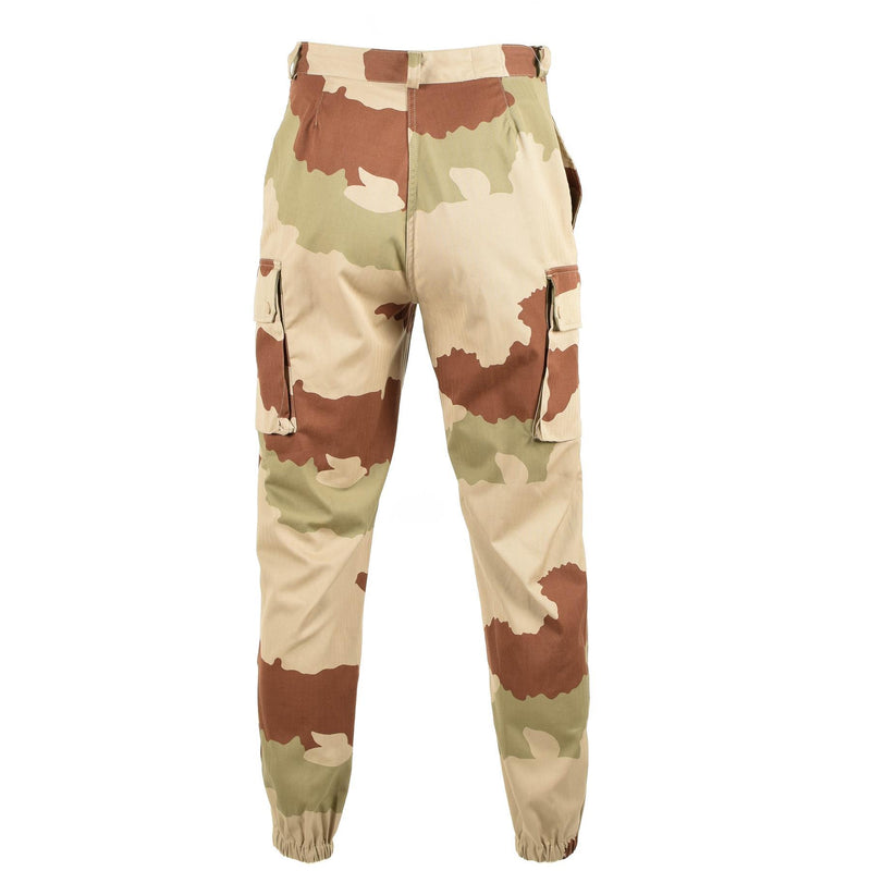Pantalones militares franceses originales F2 Pantalones de camuflaje del desierto F2 Riberías de BDU del ejército reforzado