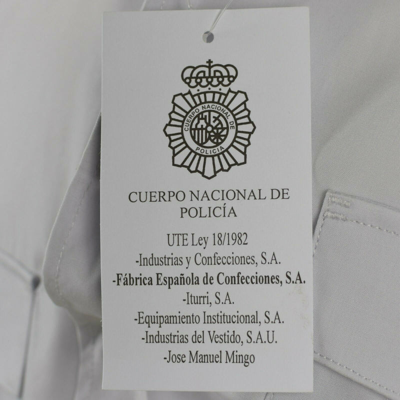 Camisa de policía española genuina camisa gris militares de mangas cortas nuevas