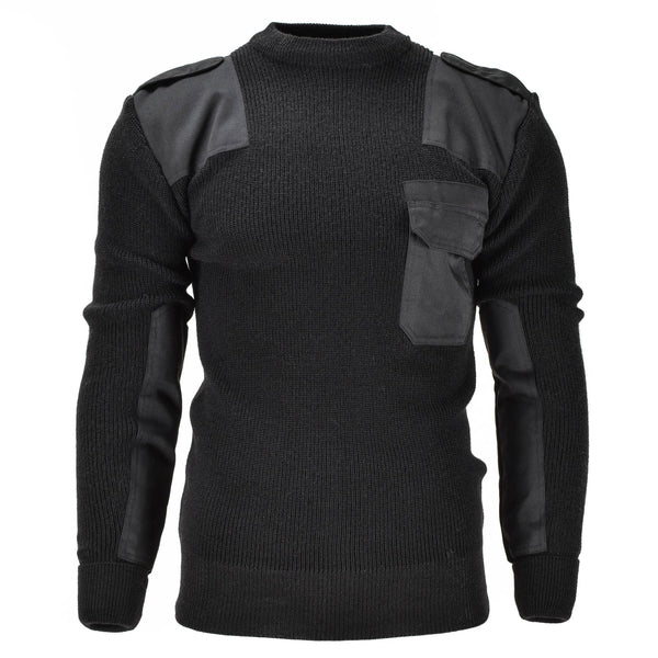 Mil-Tec Brand Men Sweater Alemán Comando Comando de comando Séter negro lana