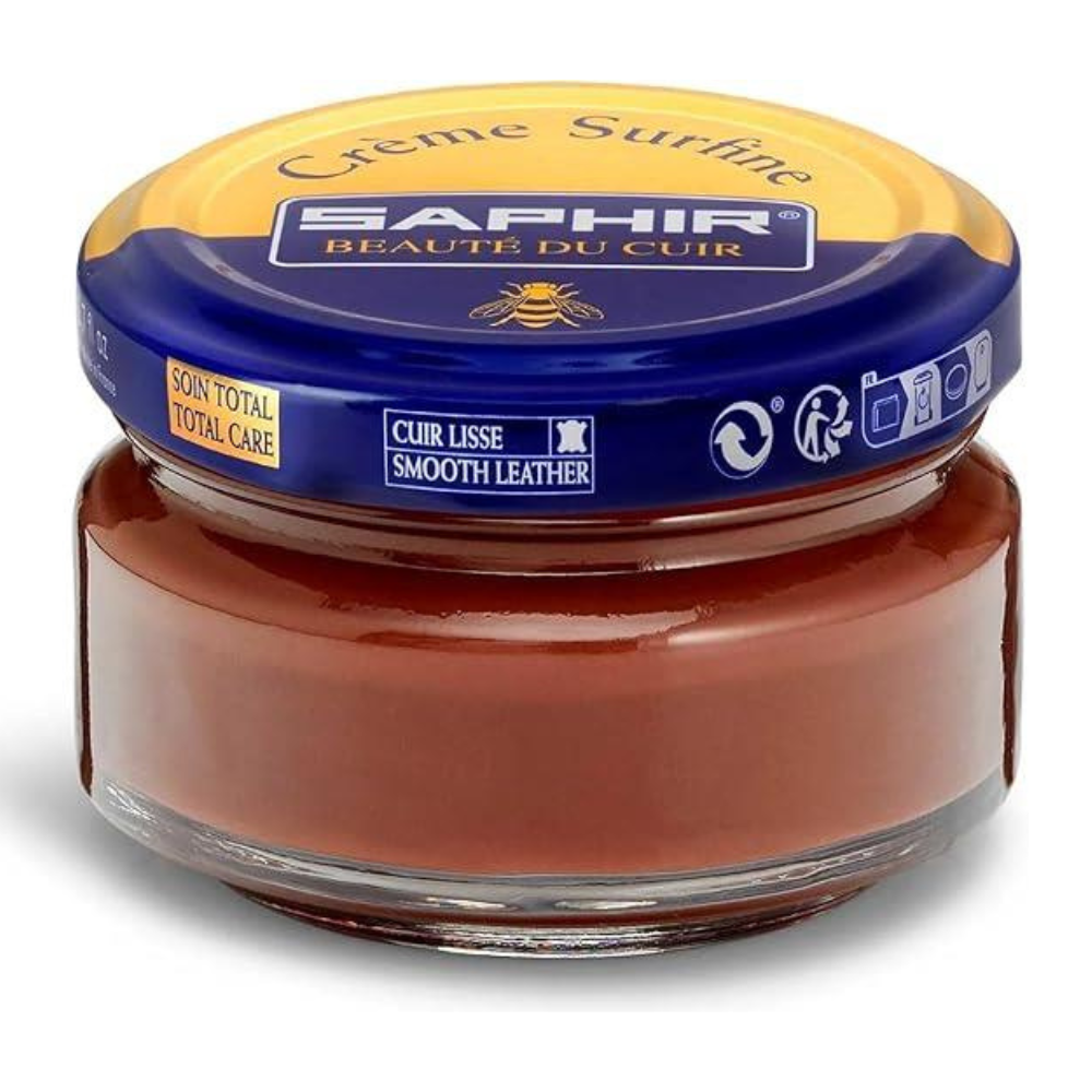 Saphir Creme Surfine Leather Shoe Care Crema para cuero liso 50ml Marrón