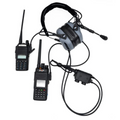Earmor Adaptador PTT dual Kenwood Baofeng Auriculares tácticos con cable de 2 pines Negro