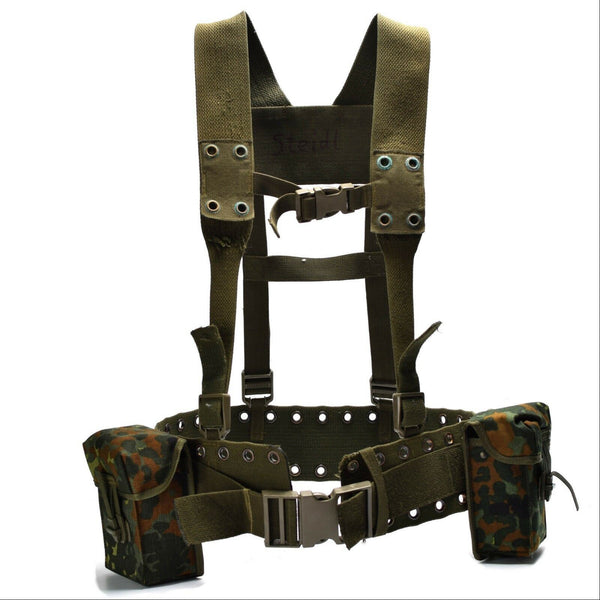 Sistema de correa del ejército alemán original 4 PCS Tactical Belt Arness Carga Kit de carga