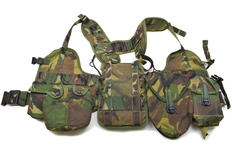 Juego de chalecos tácticos militares holandeses originales bosque antiguo modelo Alice clip bolsas