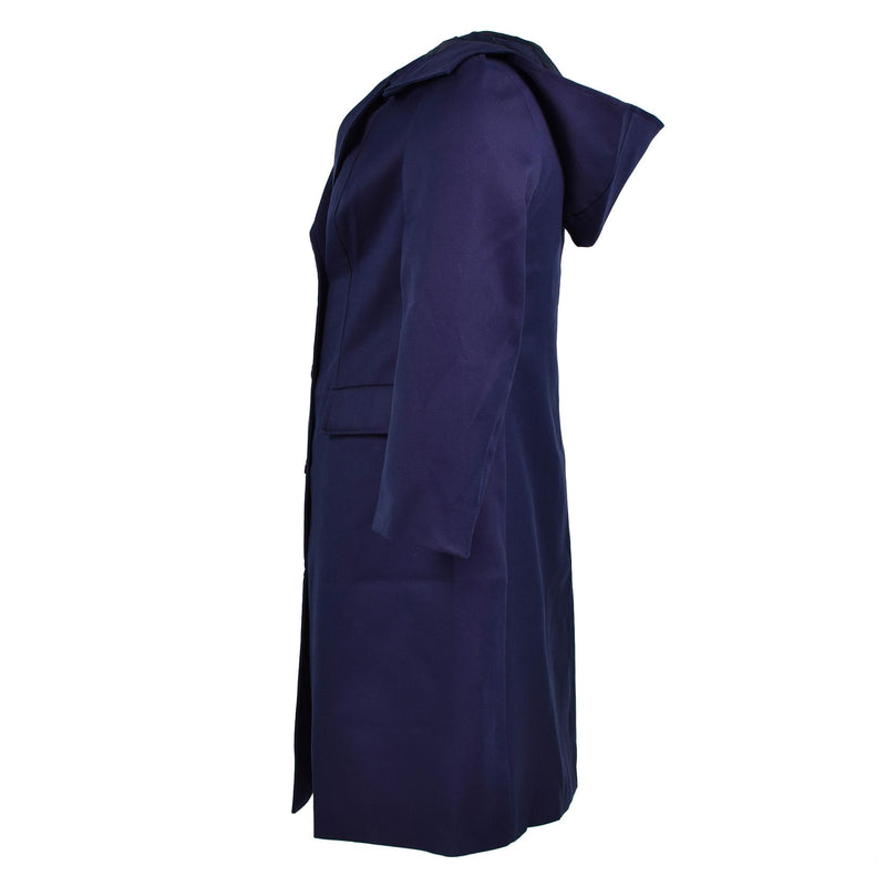 Gabla de jabón del ejército de abrigo militar francés genuino chaqueta azul oscura para mujeres