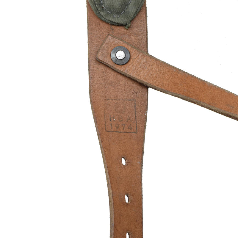 Ejército austriaco original aparato áspero de cuero vintage de cuero genuino