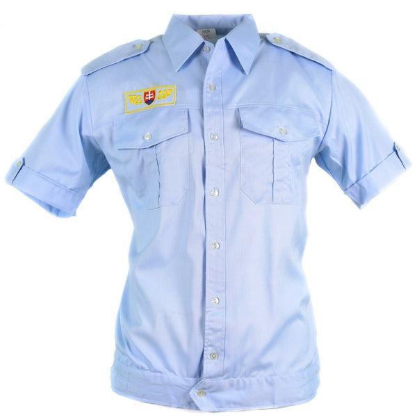 Genuina camisa del ejército eslovaco Bdu Mangas cortas Azules Nuevos