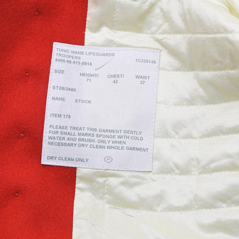 Túnica original de la chaqueta militar británica Túnica Roja Servicios de caballería Troopers Nuevo