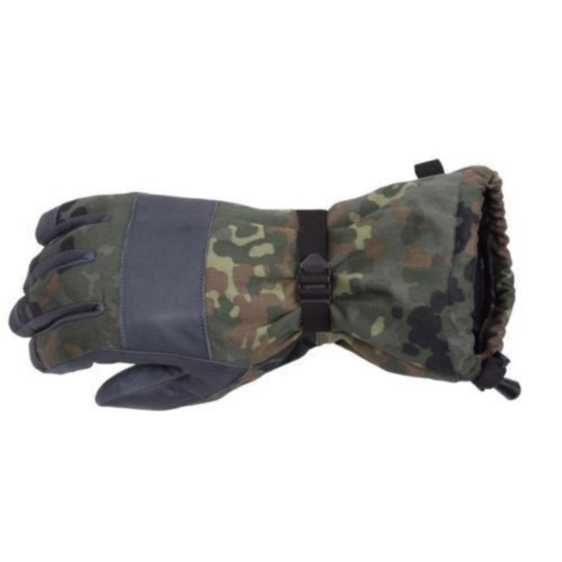 El verdadero ejército alemán Flecktarn camo invierno guantes de combate cálidos forrados militares