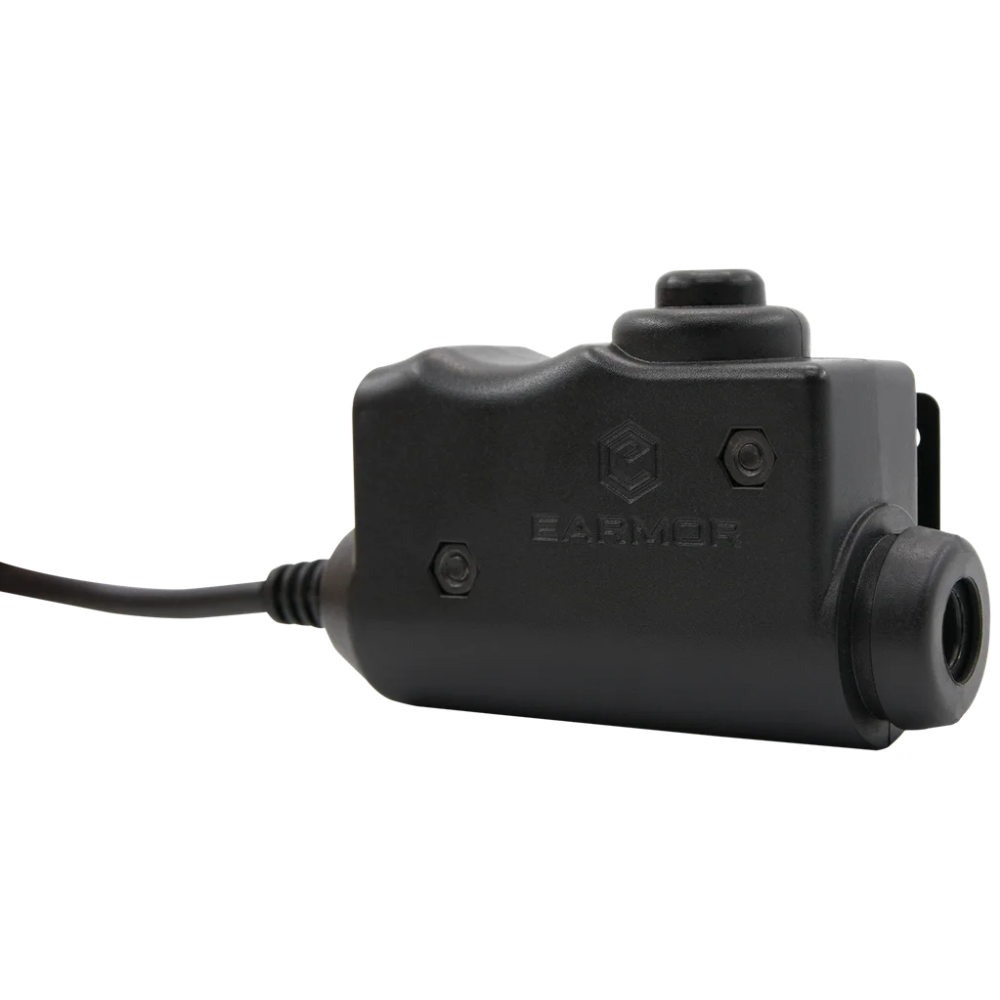 EARMOR M51 Adaptador de comunicación PTT Kenwood Conector de radio de 2 pines Negro
