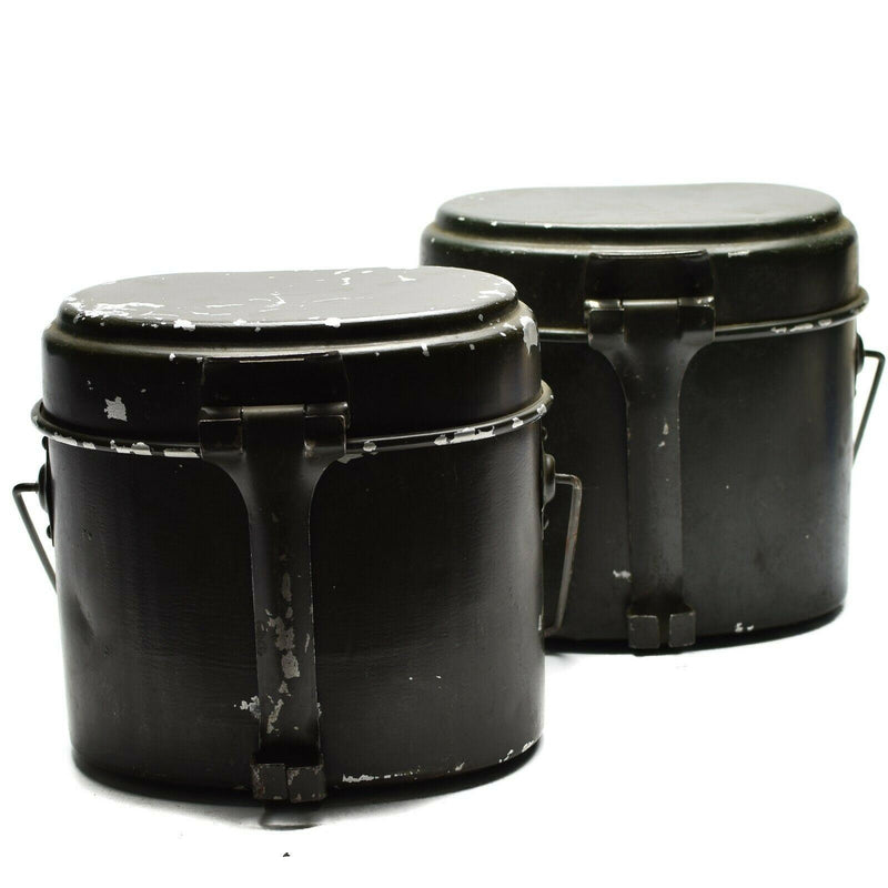 Kit de desorden del ejército rumano genuino. Bote de bolos militar de aluminio