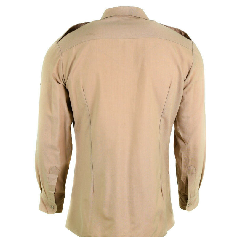 Camisa del ejército francés genuino fatiga muerta Chino caki Militar Poly Wool NUEVO