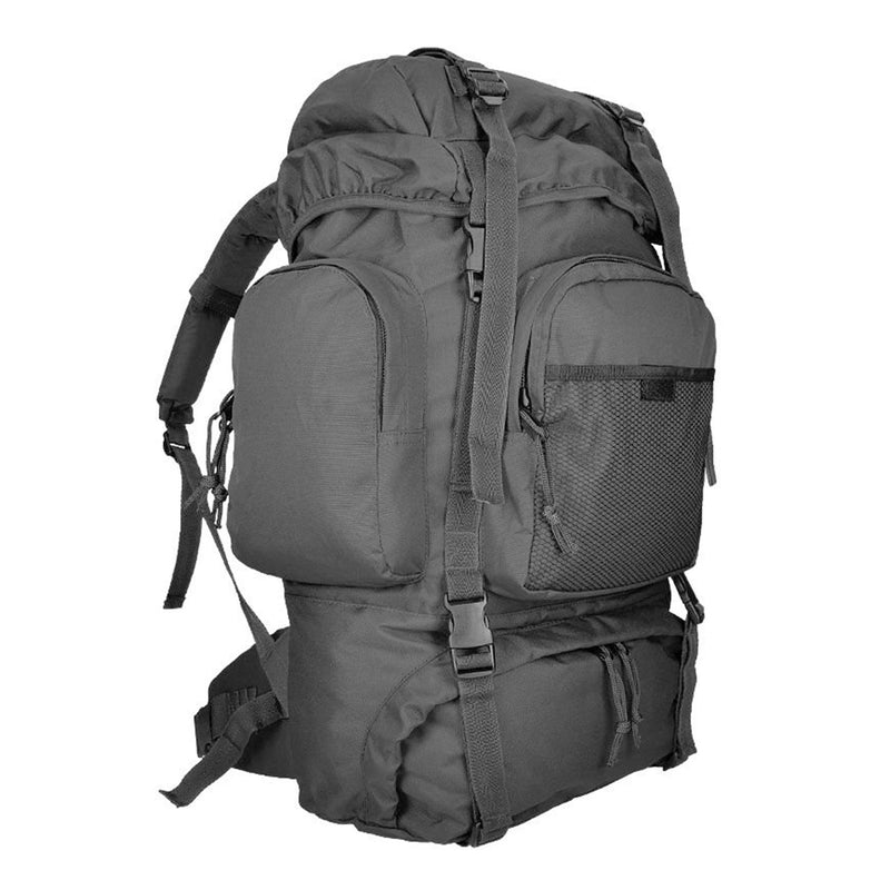 MIL-TEC Commando Rucksack Durable 55L Cubierta impermeable Mochila de trekking Negro