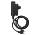 Earmor M52 PTT Adaptador Midland Cable de auriculares tácticos con cable de 2 pines Negro