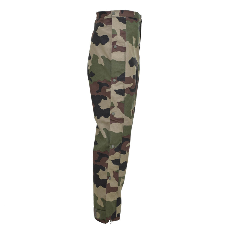 Pantalones de lluvia del ejército francés genuino trilaminato en general con aparatos ortopédicos nuevos