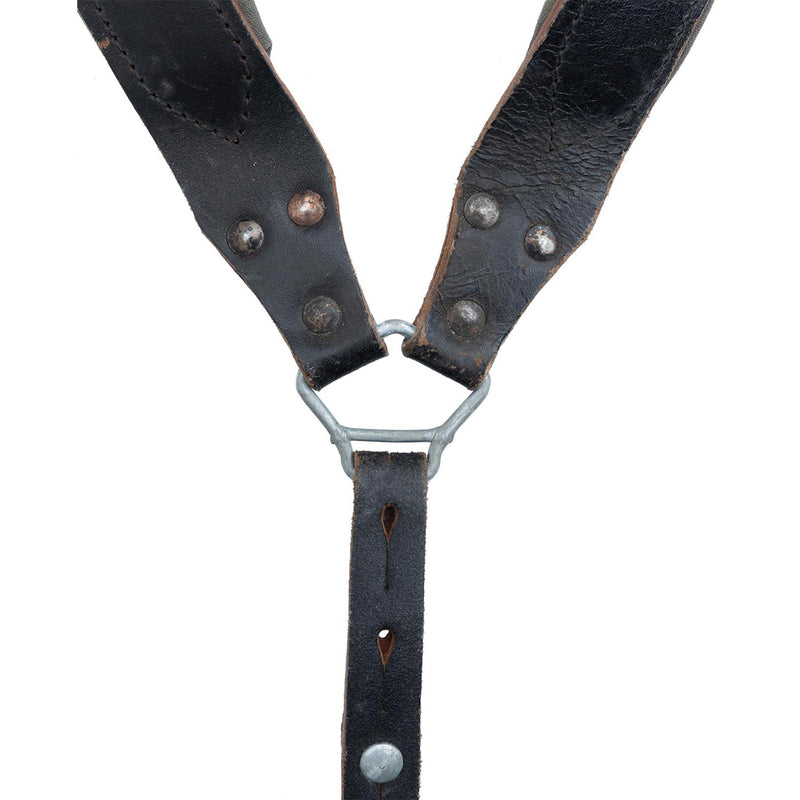 Ejército austriaco original aparato áspero de cuero vintage de cuero genuino