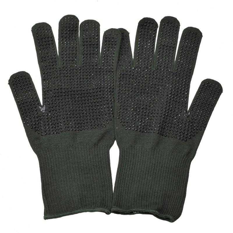 Guantes militares británicos originales Anti Palms Slip Nomex Aramid Green NUEVO