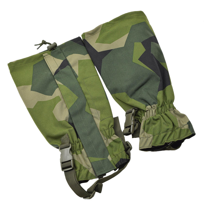 Tacgear Gaiters impermeables Ejército sueco M90 Splinter Camo Metal Hooks de una sola talla