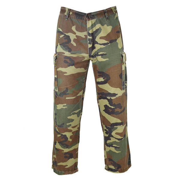 Pantalones del ejército italiano genuino Combate Combat de algodón Camuflaje de bosque de algodón Pantalones de campo