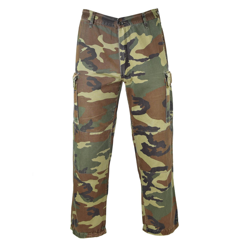 Pantalones del ejército italiano genuino Combate Combat de algodón Camuflaje de bosque de algodón Pantalones de campo