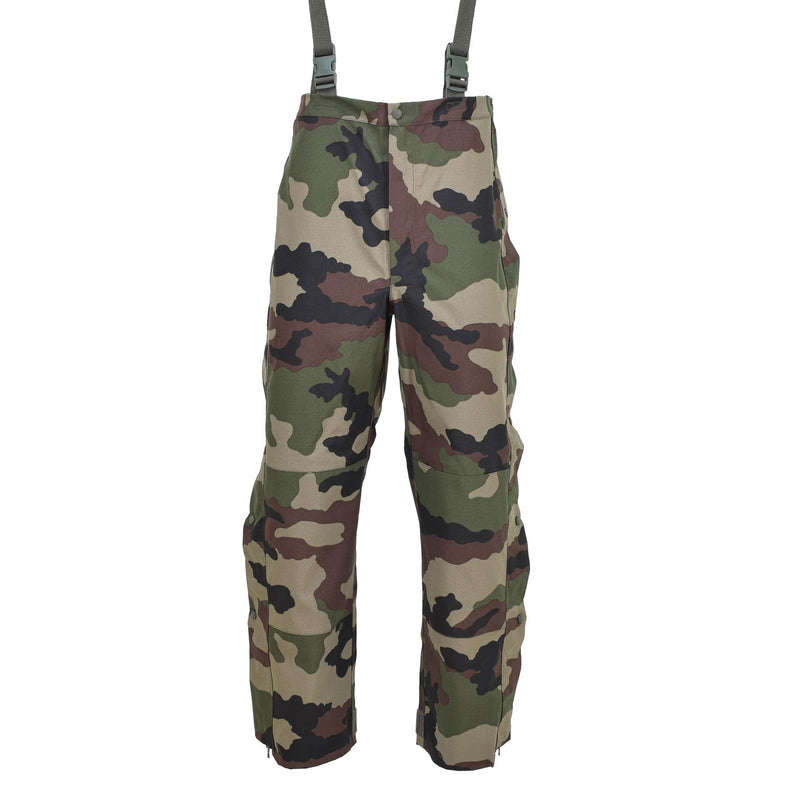 Pantalones de lluvia del ejército francés genuino trilaminato en general con aparatos ortopédicos nuevos