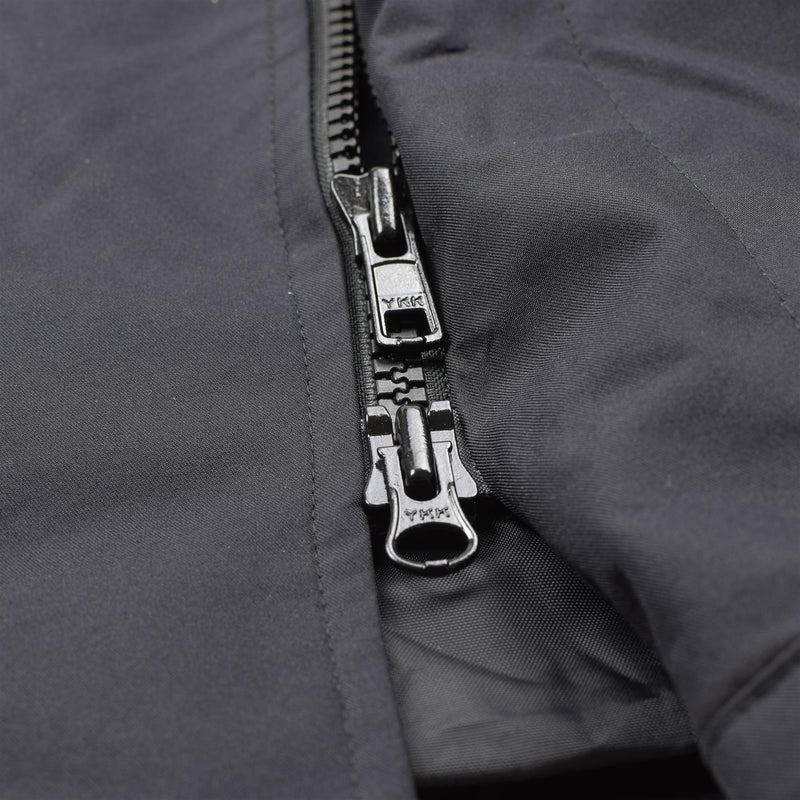 Gran chaqueta de lluvia británica Police Police Solid Black forrado de agua impermeable
